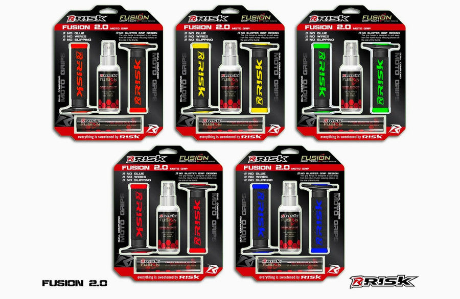 Risk Racing FUSION 2.0 Motocross Grips with Fusion Bonding System Original - Wadamart