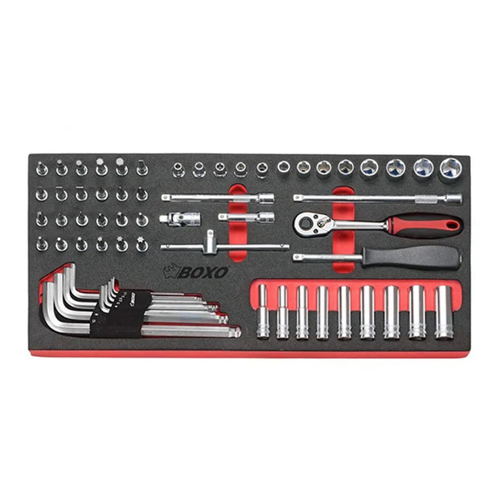 62 Pcs - 1/4" Dr. Metric Socket Set, 1/3 System Insert