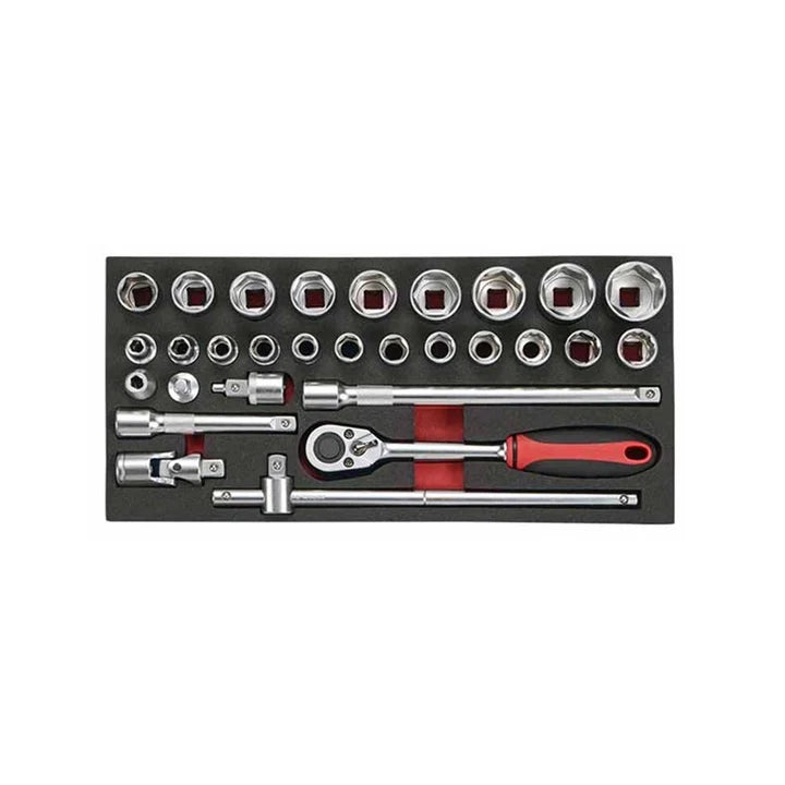 24 Pcs - 1/2" Dr. Metric Socket Set, 1/3 System Insert