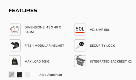 RANGER ADV Aluminium Top Case - 43L - Wadamart