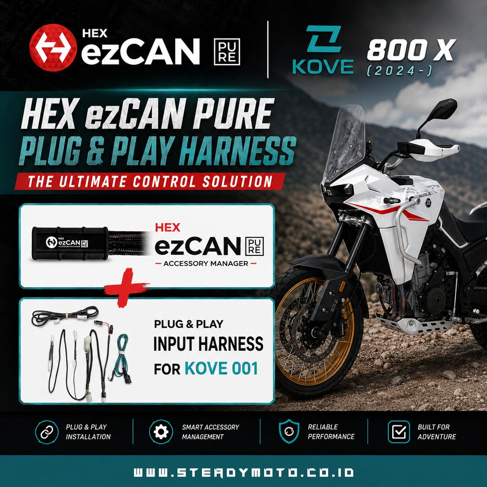 HEX ezCAN PURE dengan Plug & Play Harness untuk KOVE 800X (2024+) - Wadamart