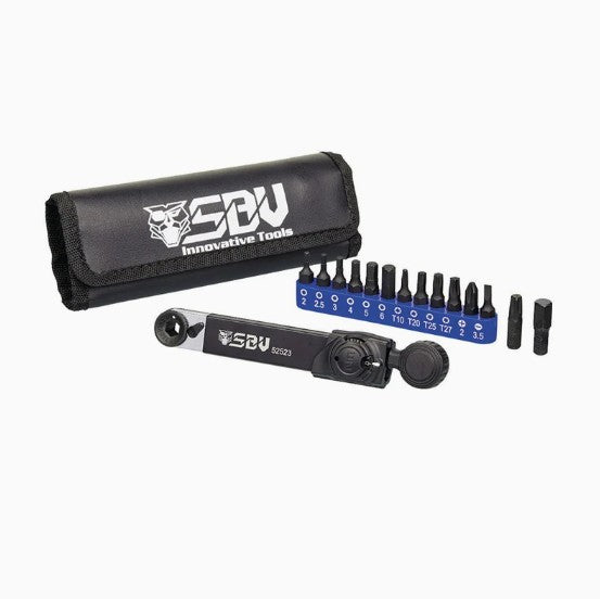 SBV TOOLS 1/4" BITS TORQUE RATCHET SET 15 PCS ORIGINAL - Wadamart